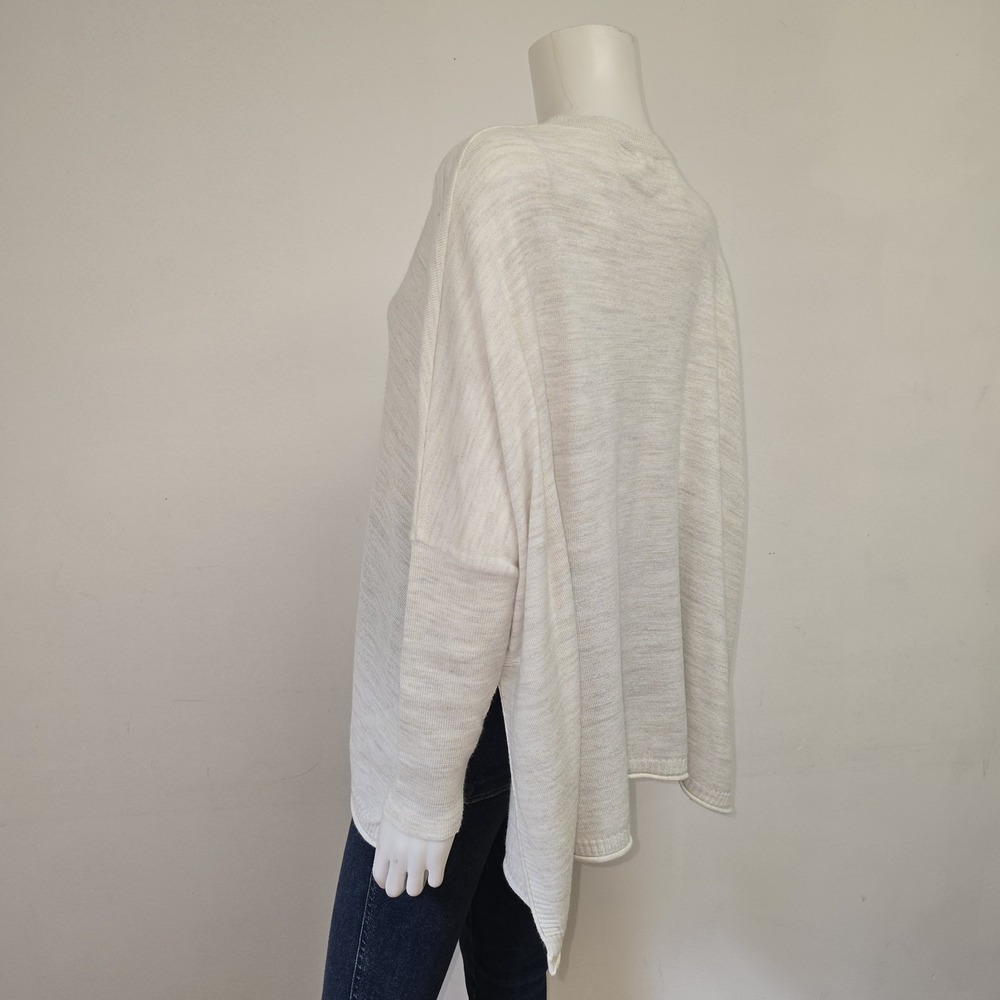 Mersea Womens Catalina V-Neck Travel Sweater One Size Heathered Gray Split Side - Picture 8 of 10